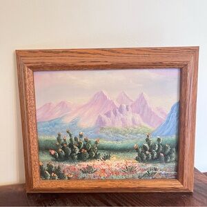 Framed Desert Landscape Painting